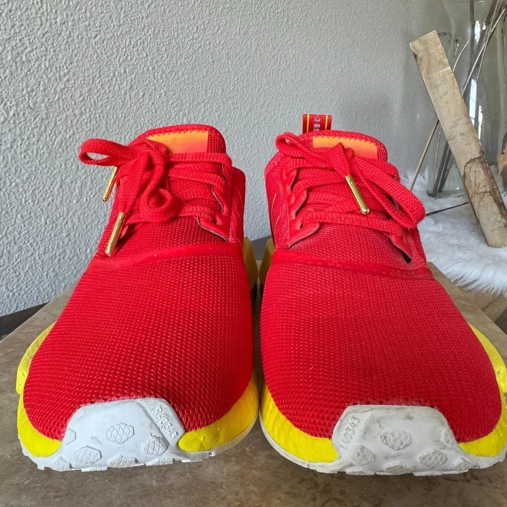 Adidas Sneakers Mens 7 NMD R1 Beijing Running Athletic Comfort Shoes Red Yellow